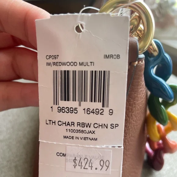 ‼️last 2‼️NWT！COACH Charlotte Shoulder Bag （CP097） With colorful shoulder strap